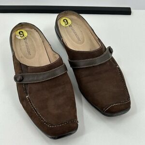 Naturalizer Brown Leather Mule Clogs Womens Size 9 Comfort Slip On Shoes